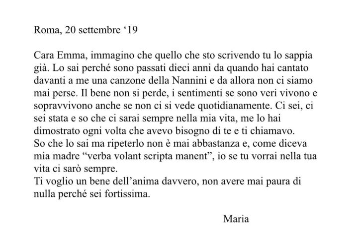 Lettera a maria de filippi