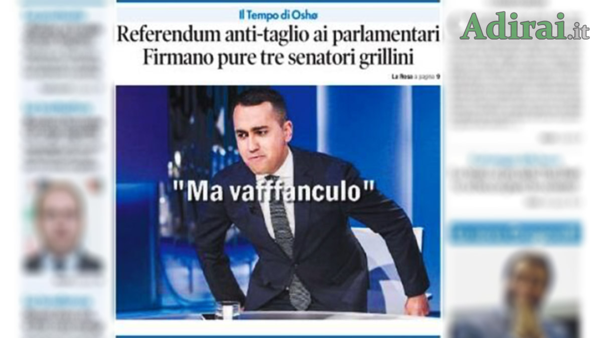 referndum taglio dei parlamentari di maio ma vaffa prima pagina il tempo