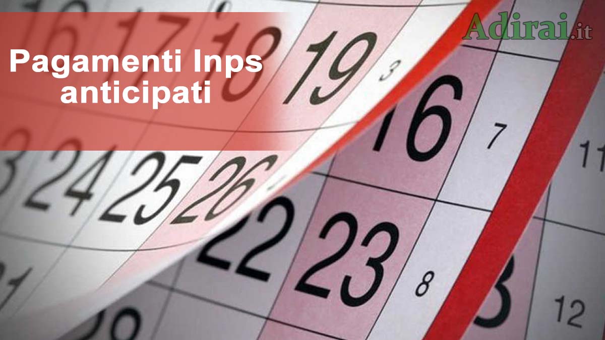 Calendario pagamento pensioni Inps aprile 2020 in anticipo