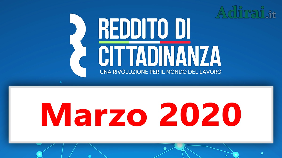 pagamento reddito di cittadinanza marzo 2020 ricarica carta