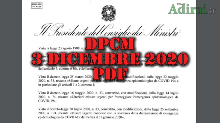 dpcm 3 dicembre 2020 pdf gazzetta ufficiale spostamenti scuola congiunti negozi