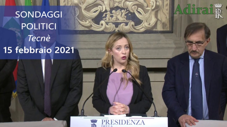 ultimi sondaggi politici 15 febbraio 2021 tecne fratelli ditalia meloni