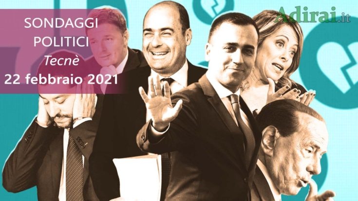 ultimi sondaggi politici 22 febbraio 2021 tecne zingaretti meloni di maio