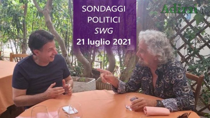 ultimi sondaggi politici 21 luglio 2021 swg - intenzioni di voto di tutti i partiti italiani