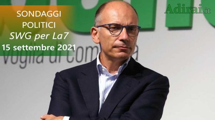 ultimi sondaggi politici 15 settembre 2021 swg per la7 - intenzioni di voto di tutti i partiti italiani