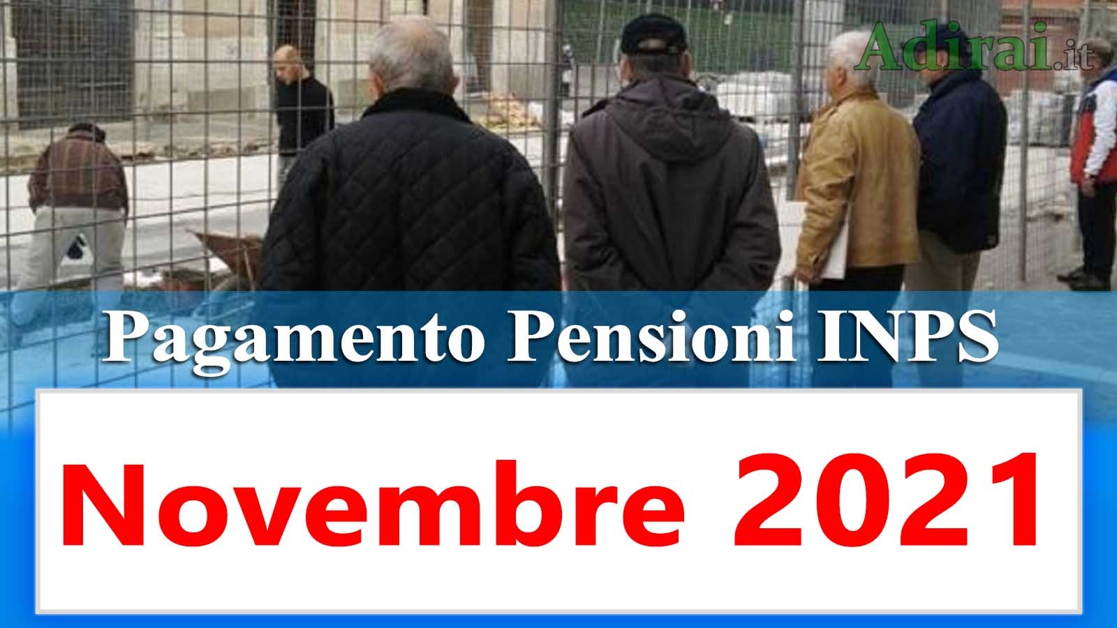 Pagamento pensioni novembre 2021 in anticipo Calendario Inps
