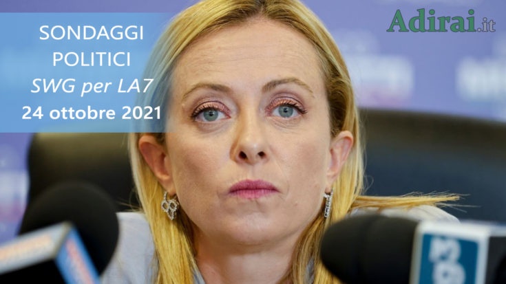 ultimi sondaggi politici 24 ottobre 2021 swg la7 - intenzioni di voto di tutti i partiti italiani