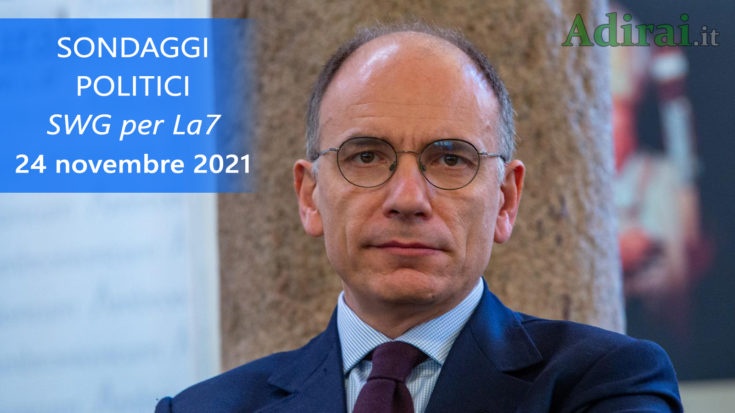 ultimi sondaggi politici 24 novembre 2021 swg la7 - intenzioni di voto di tutti i partiti italiani