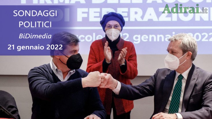 ultimi sondaggi politici 21 gennaio 2022 bidimedia - intenzioni di voto degli italiani