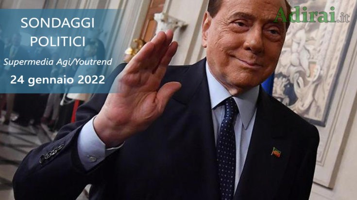 ultimi sondaggi politici 24 gennaio 2022 supermedia agi youtrend - intenzioni di voto degli italiani