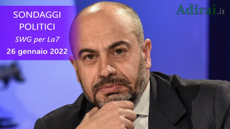 ultimi sondaggi politici 26 gennaio 2022 swg la7 -  intenzioni di voto degli italiani