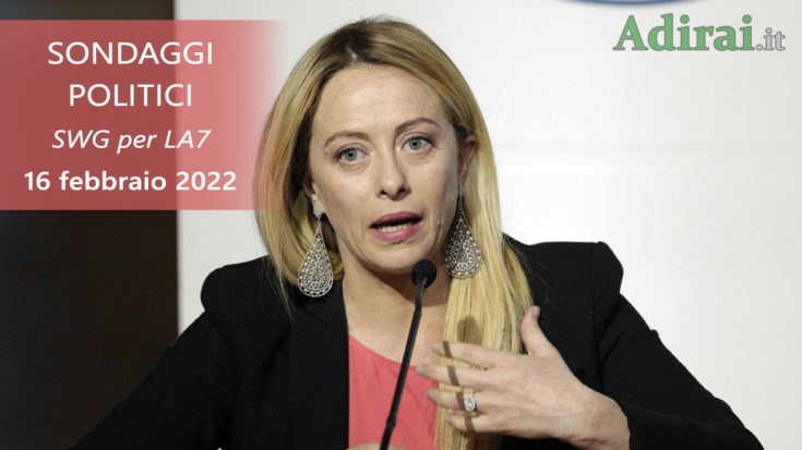 ultimi sondaggi politici 16 febbraio 2022 swg la7 - intenzioni di voto degli italiani