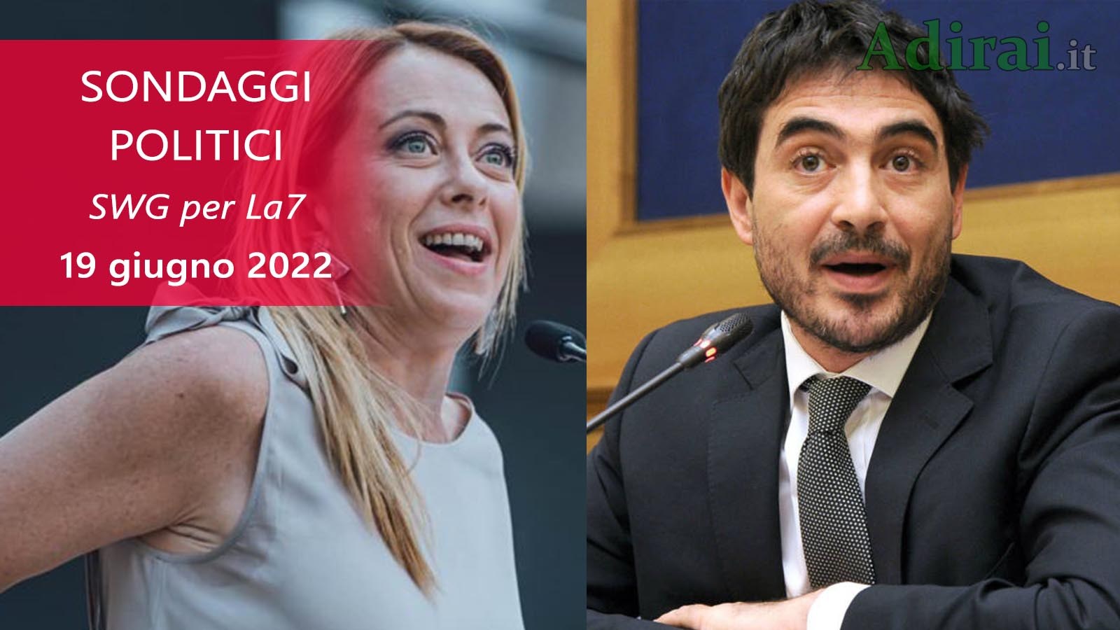 ultimi sondaggi politici 19 giugno 2022 swg la7