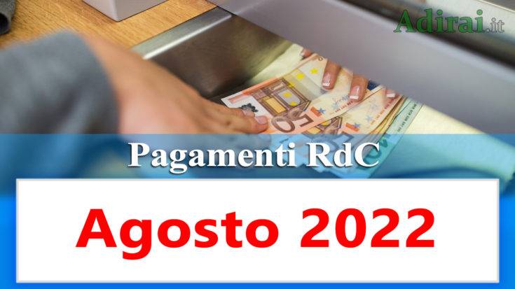 pagamenti reddito di cittadinanza agosto 2022