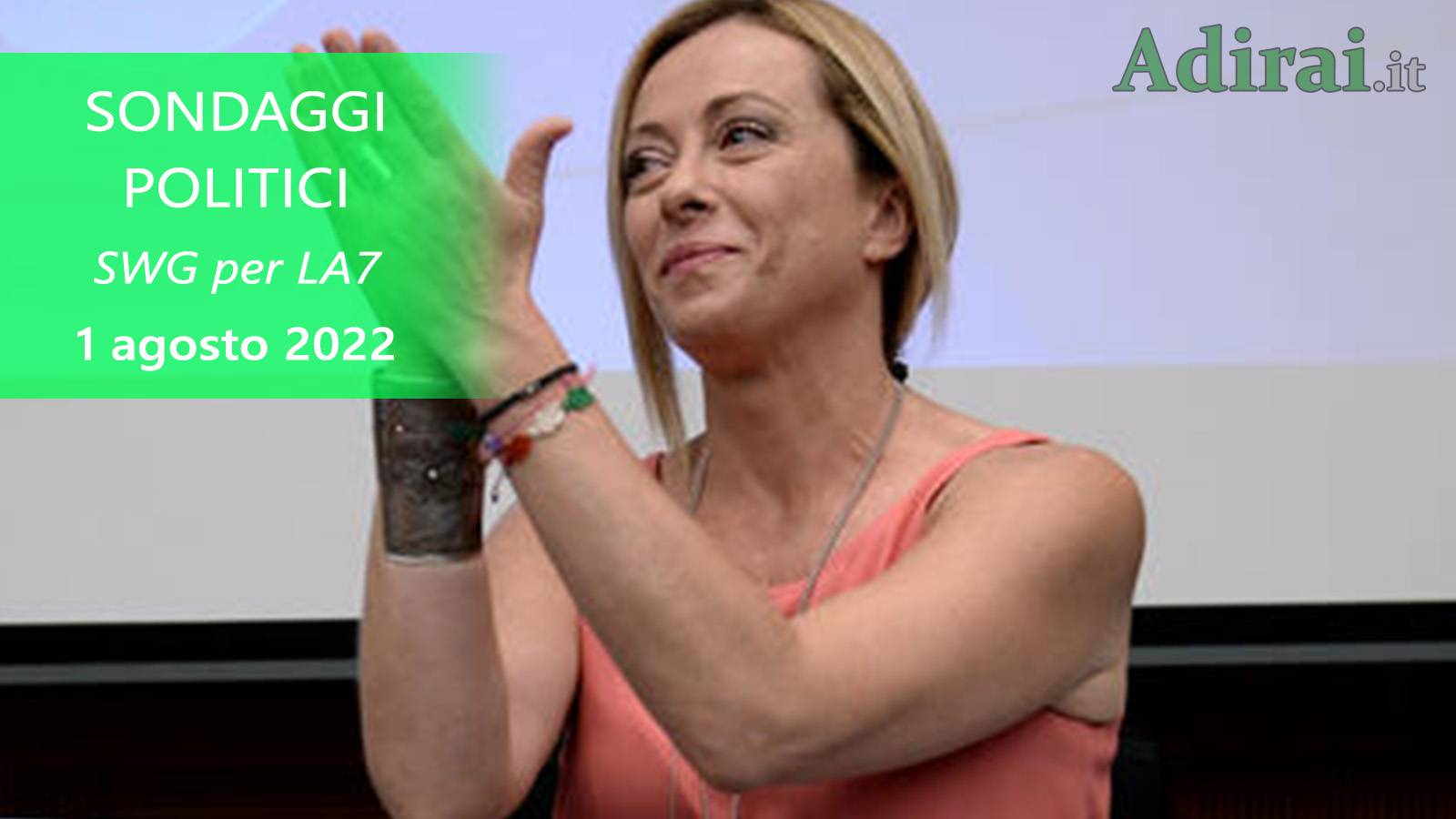 ultimi sondaggi politici 1 agosto 2022 swg la7