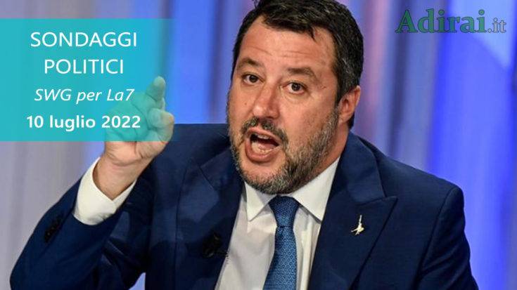 ultimi sondaggi politici 10 luglio 2022 swg la7 di tutti i partiti italiani