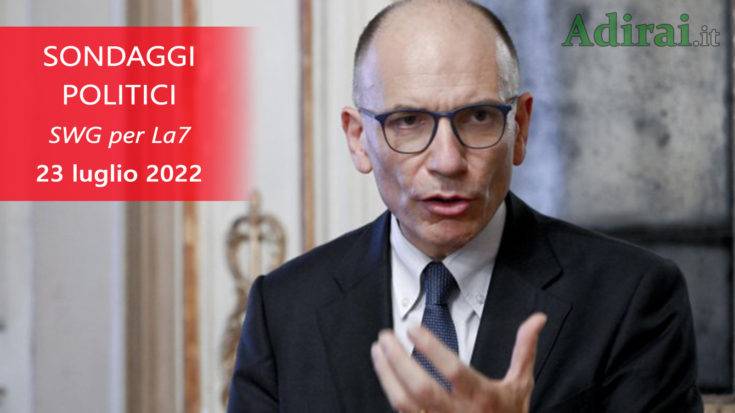 ultimi sondaggi politici 23 luglio 2022 swg la7 di tutti i partiti italiani