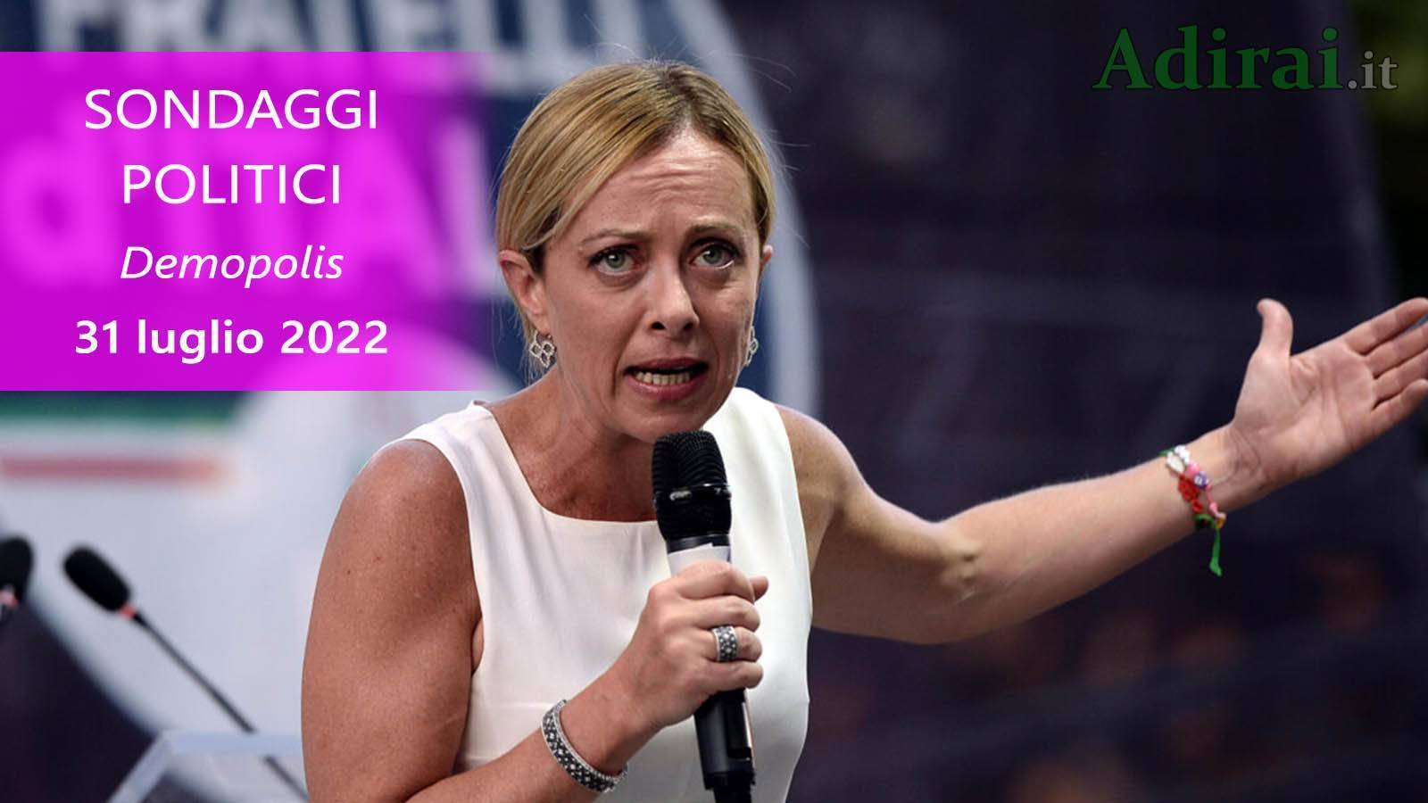ultimi sondaggi politici 31 luglio 2022 demopolis
