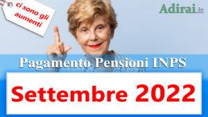 pagamento delle pensioni inps settembre 2022