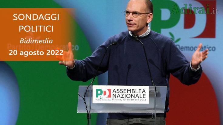 ultimi sondaggi politici 20 agosto 2022 bidimedia di tutti i partiti italiani