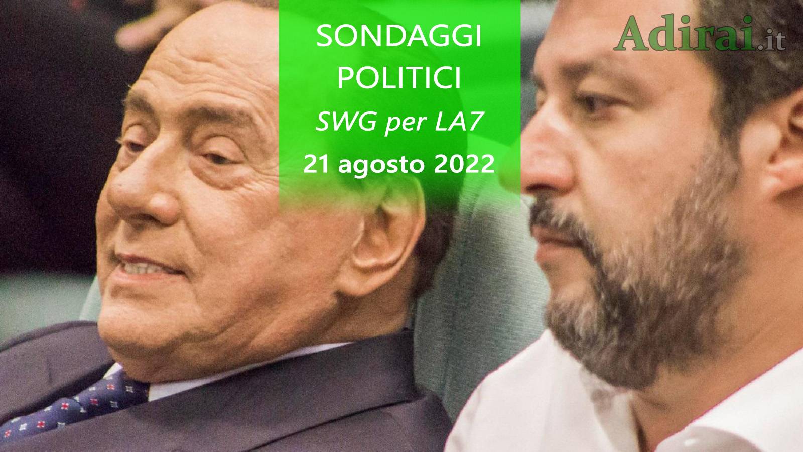 ultimi sondaggi politici 21 agosto 2022 swg la7