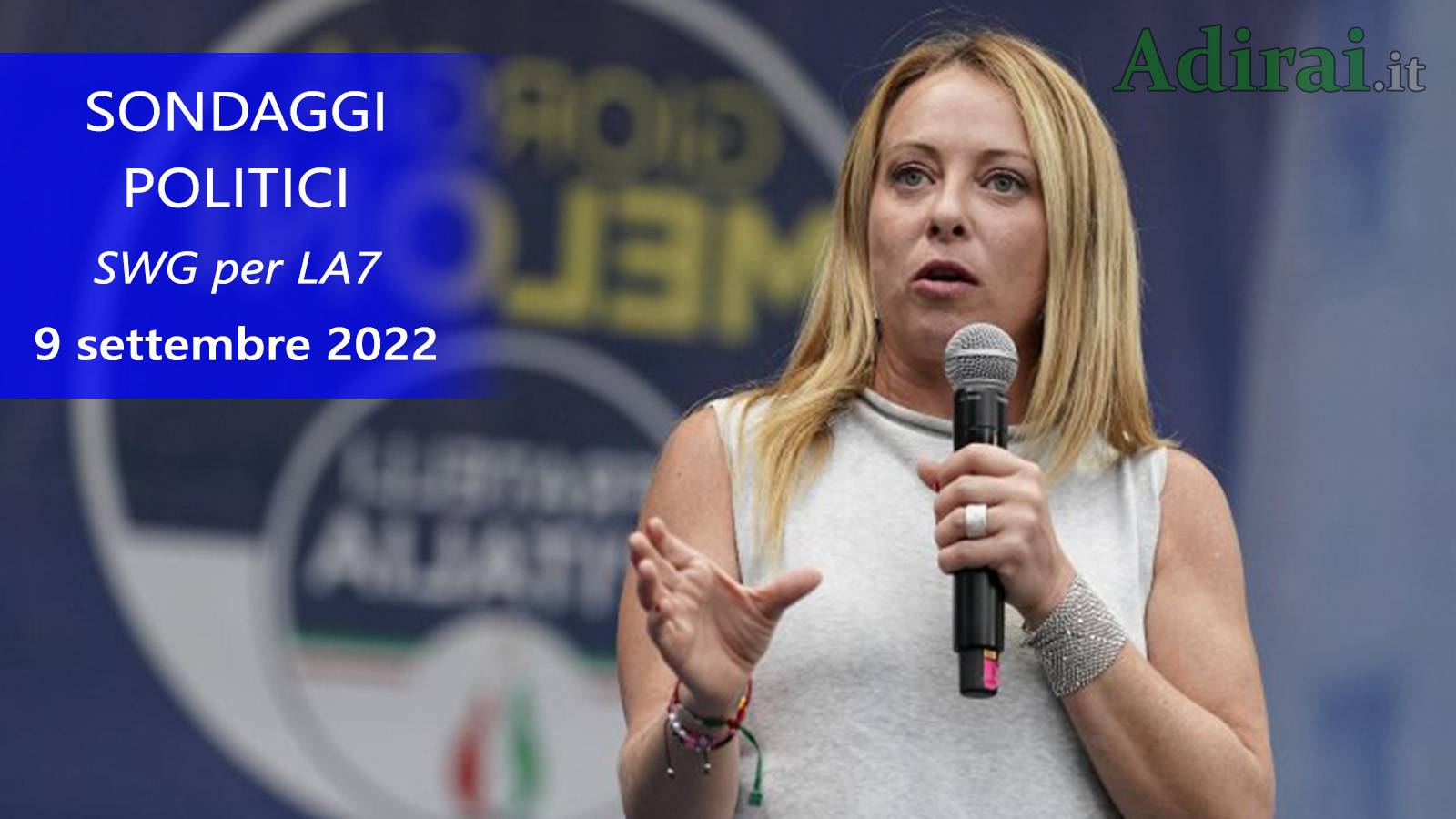 ultimi sondaggi politici 9 settembre 2022 swg la7