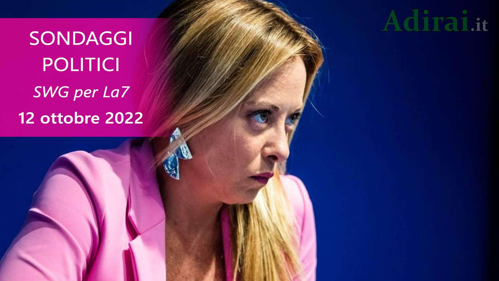 ultimi sondaggi politici 12 ottobre 2022 swg la7