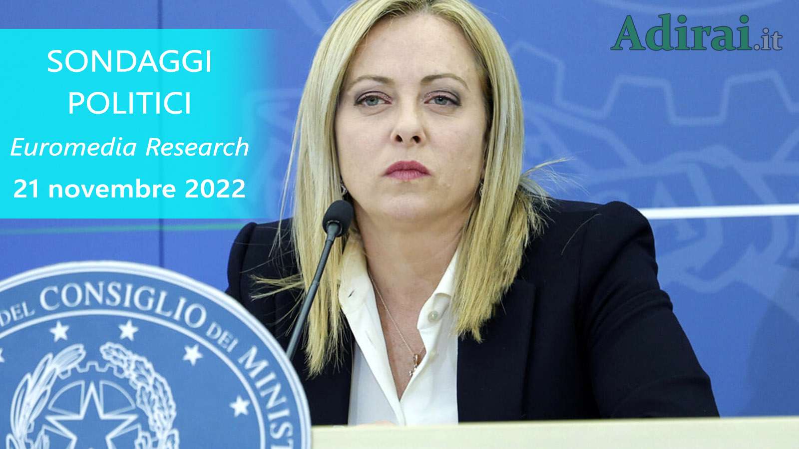 ultimi sondaggi politici 21 novembre 2022 euromedia research