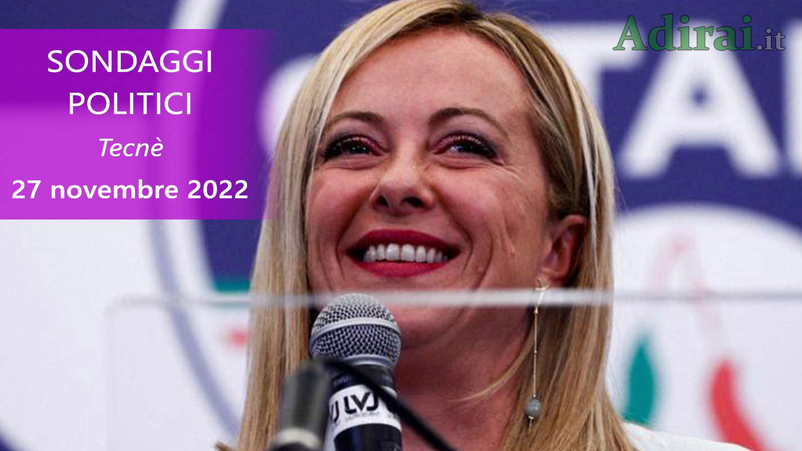 ultimi sondaggi politici 27 novembre 2022 tecne