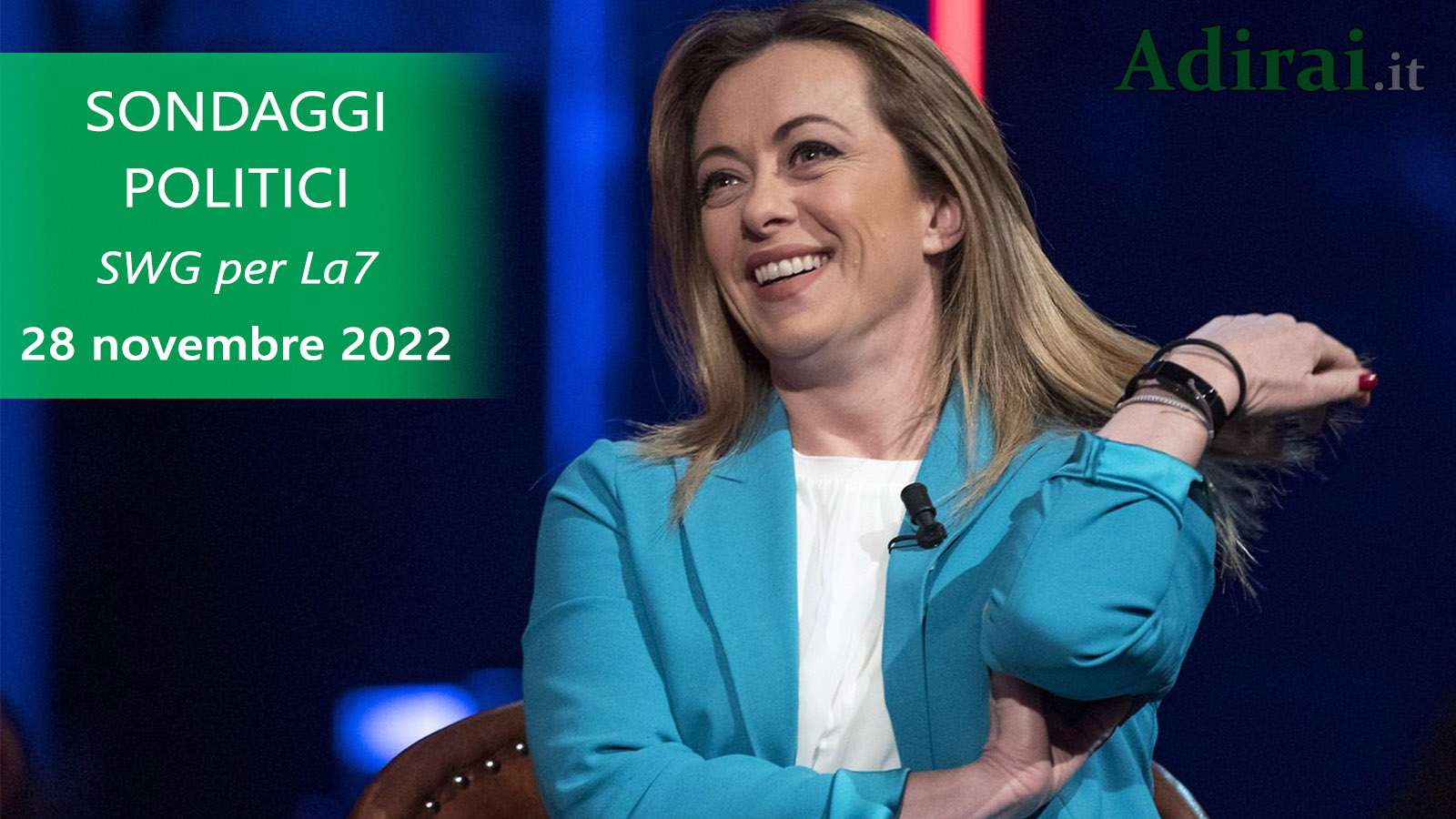 ultimi sondaggi politici 28 novembre 2022 swg la7