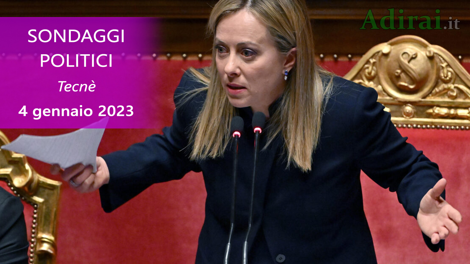 ultimi sondaggi politici 4 gennaio 2023 tecne