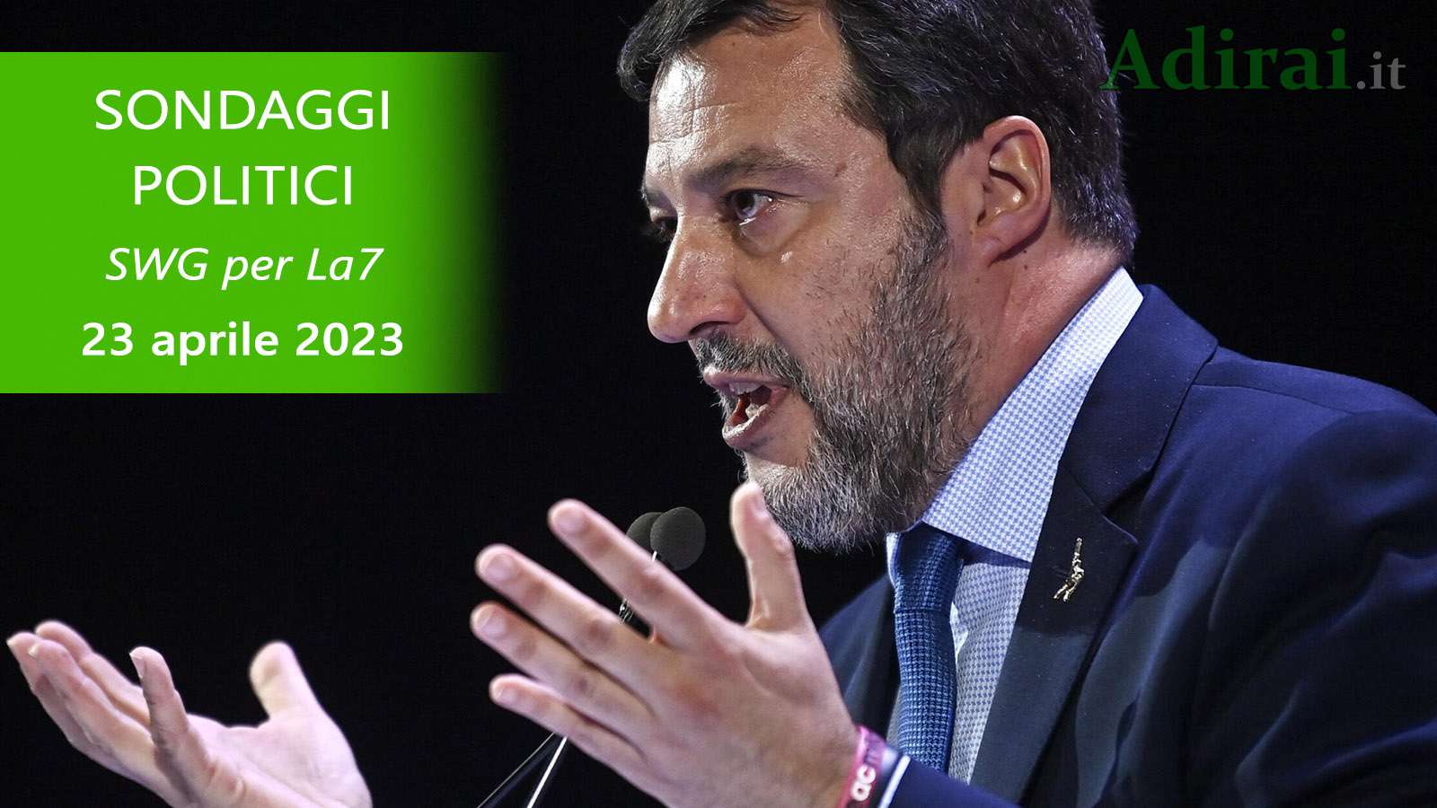 ultimi sondaggi politici 23 aprile 2023 swg la7