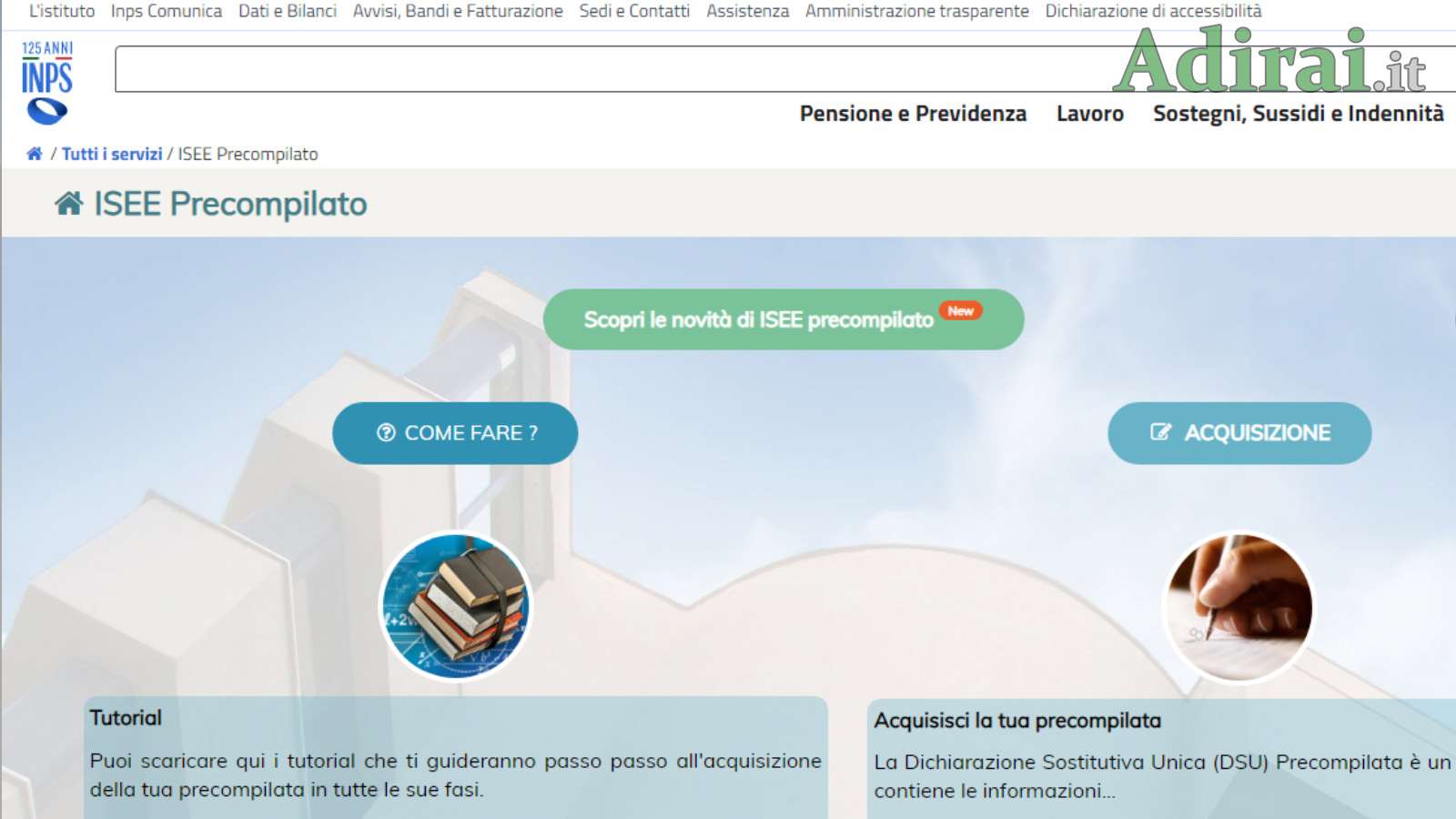 isee precompilato inps online tutorial dsu precompilata