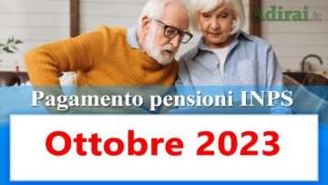 pagamento delle pensioni inps ottobre 2023